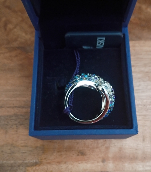Swarovski Louise Jet Cocktail Ring 925 Silver Size 52 - Picture 4 of 6